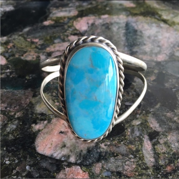 🪶STERLING🪶LARIMAR CUFF BRACELET - Picture 2 of 7